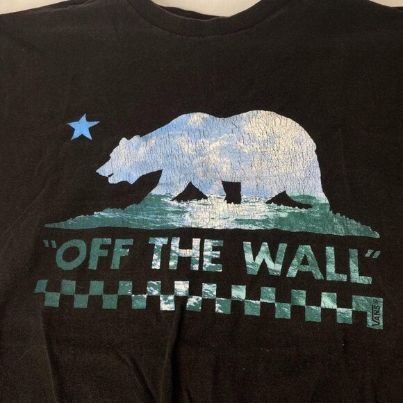 Vans Mens Off The Wall Bear Logo Blue Short Sleeve Crew Neck T-Shirt Size M - Picture 2 of 5